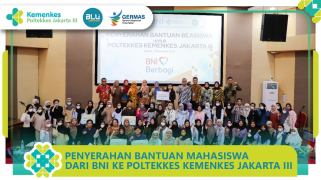 Penyerahan beasiswa bni kepada mahasiswa poltekkes kemenkes jakarta iii