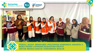 Tim satgas bencana poltekkes jakarta 3 buka posko layanan kesehatan gratis bagi korban banjir di bekasi