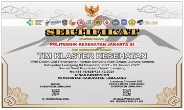 Tanda bakti tim satgas bencana poltekkes kemenkes jakarta iii